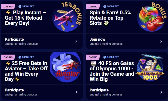 Spinay Casino'da bonusları kullanma