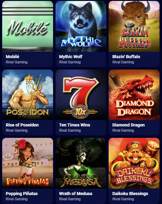 Selección de máquinas tragamonedas con modo demo de Spinay Casino